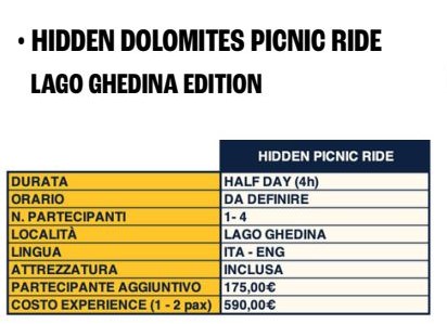 - PICNIC NELLE DOLOMITI NASCOSTE – EDIZIONE LAGO GHEDINA